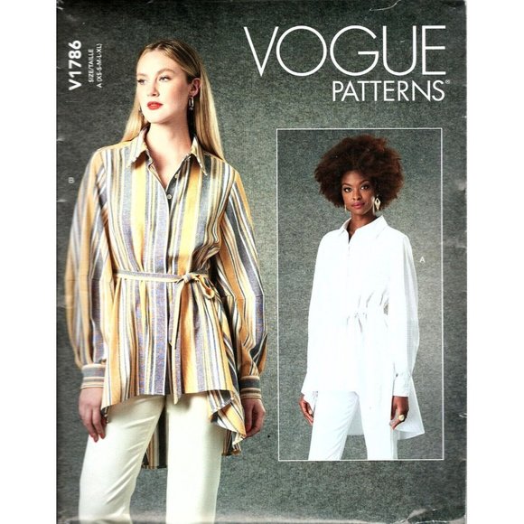 Vogue V1786 Misses XS to XL Tunic Top and Belt Uncut Sewing Pattern - Picture 1 of 2